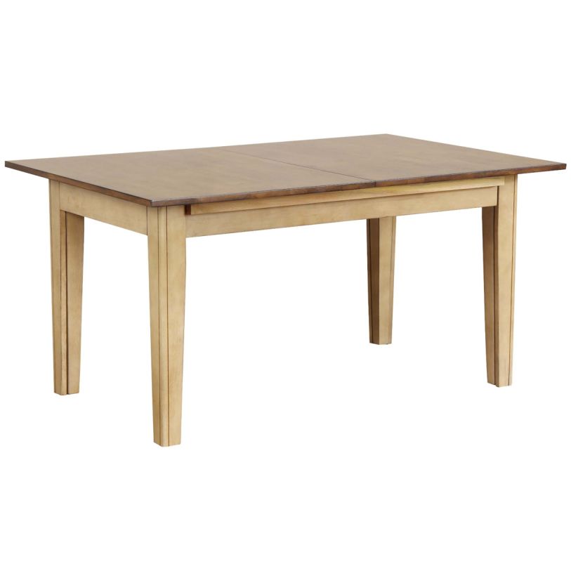 Sunset Trading Brook Rectangular Extendable Dining Table in Pecan and Wheat