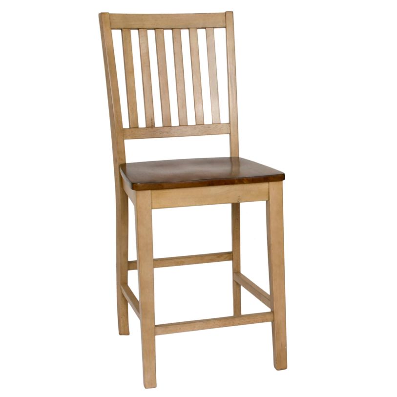 Sunset Trading Brook Slat Back Barstool (Set of 2) in Pecan and Wheat DLU-BR-B60-PW-RTA