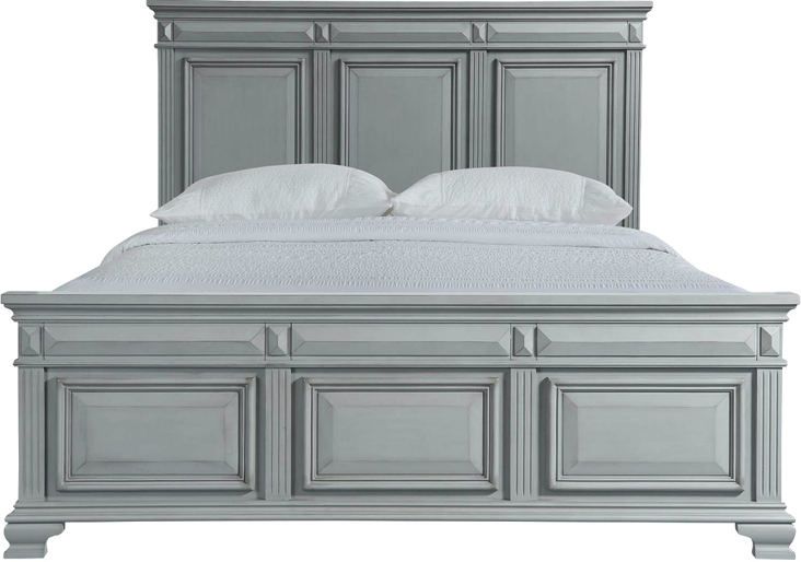 Elements International Calloway Grey King Panel Bed in Grey CY300KB