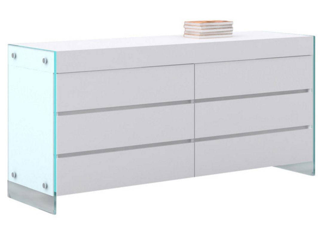 Casabianca Home Il Vetro Dresser in High Gloss White Lacquer CB-111-D-WH