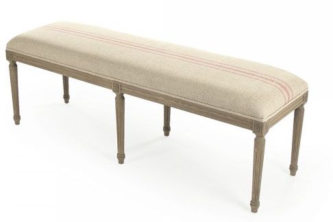 Zentique Louis Red Striped Bench CFH034-3 E255-3 A034