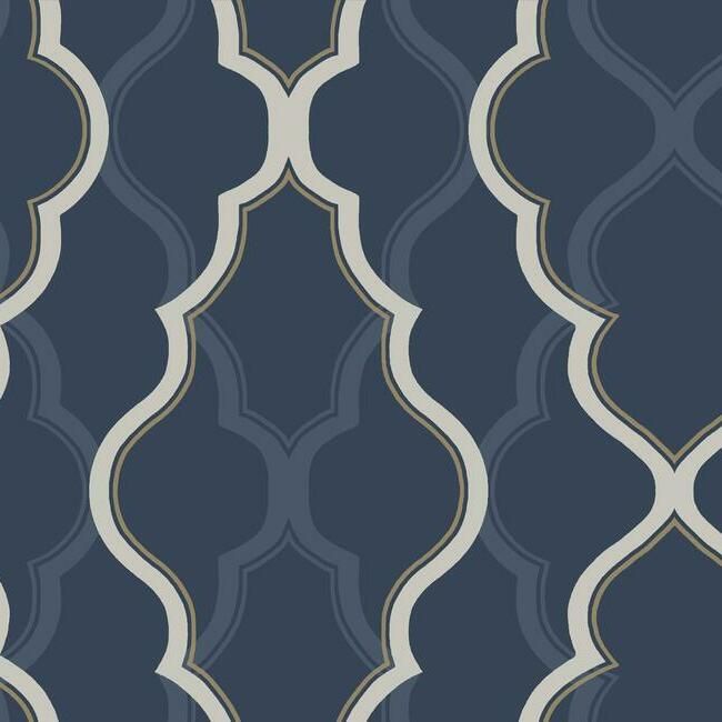 York Candice Olson Modern Artisan II D83 Double Damask Wallpaper in Dark Blue CI2393 (Double Roll) FedEx/UPS