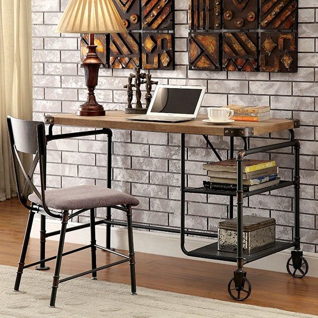 Furniture of America Olga I Desk in Antique Black CM-DK6913