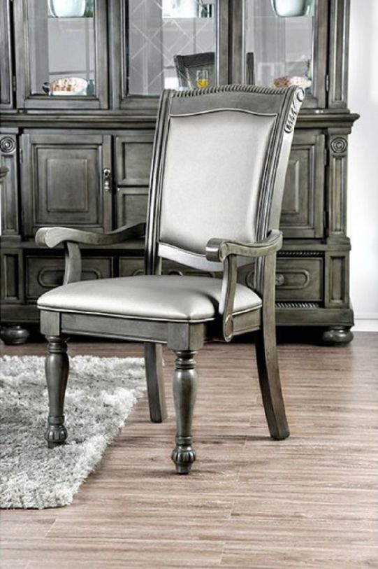 Furniture of America Alpena Arm Chair in Gray (Set of 2) CM3350GY-AC-2PK