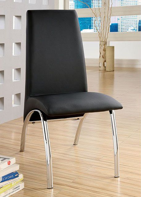 Furniture of America Glenview Side Chair in Black (Set of 2) CM8370BK-SC-2PK