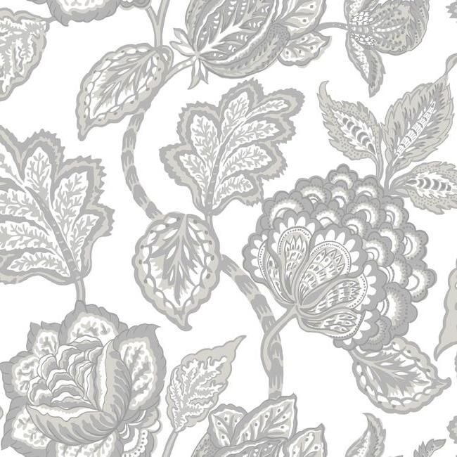 York Conservatory D21 Midsummer Jacobean Wallpaper in Gray / White CY1538 (Double Roll) FedEx/UPS