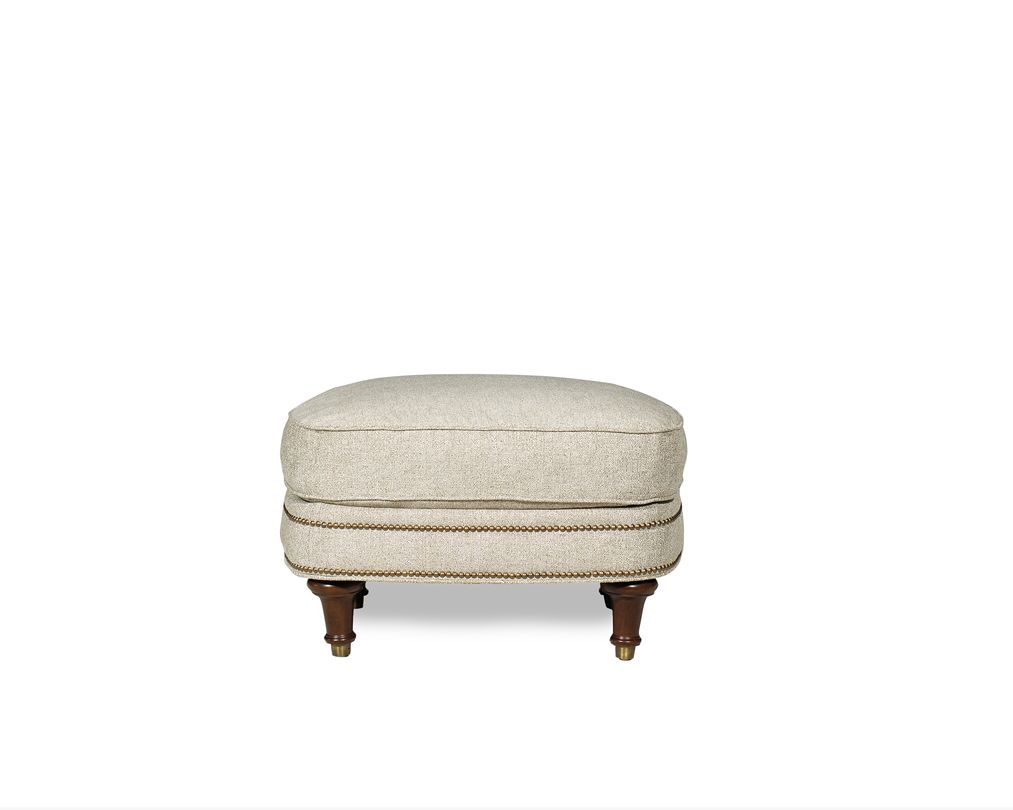 Aria Designs Davidson Ottoman with Nails in Linen 600952-1513O