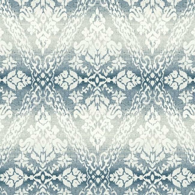 York Damask Resource Library E39 Tudor Diamond Damask Wallpaper in Navy DM4932 (Double Roll) FedEx/UPS