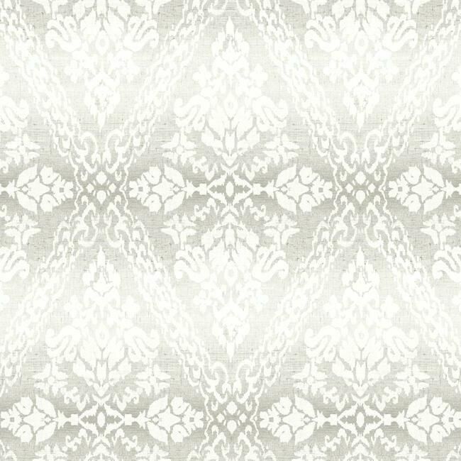 York Damask Resource Library E39 Tudor Diamond Damask Wallpaper in Gray DM4934 (Double Roll) FedEx/UPS