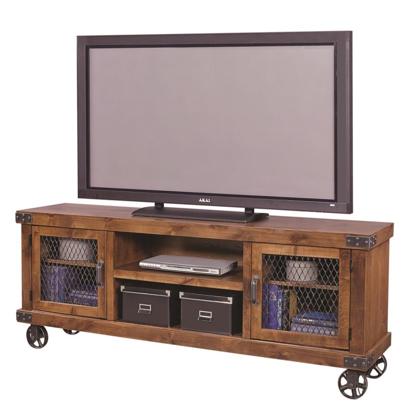 Aspenhome Industrial 74″ Console in Fruitwood DN1074-FRT EST SHIP TIME IS 2 WEEKS