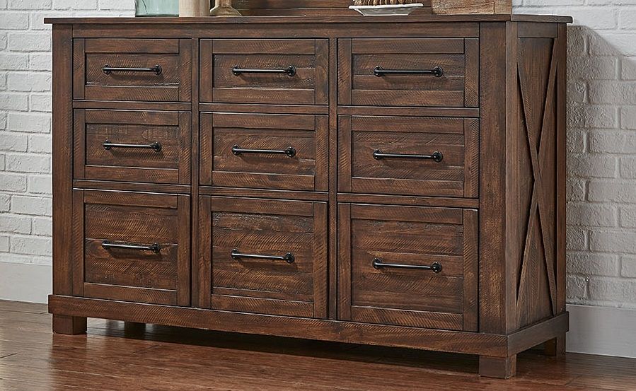 Sun Valley 9 Drawer Dresser in Rustic Timber SUVRT5510