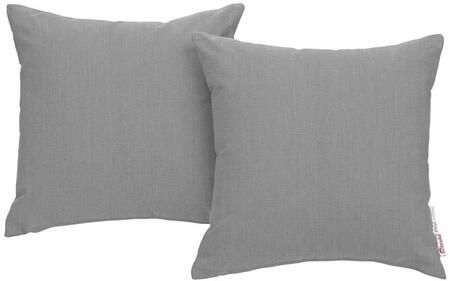 Modway Sojourn Summon 2 Piece Outdoor Patio SunbrellaÂ® Pillow Set in Gray EEI-2002-GRY