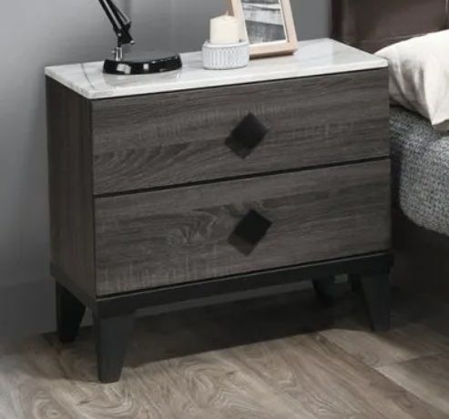 Boss Furniture F5451 2 Drawer Nightstand in Grey