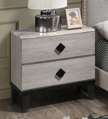 Boss Furniture F5456 2 Drawer Nightstand in Cream