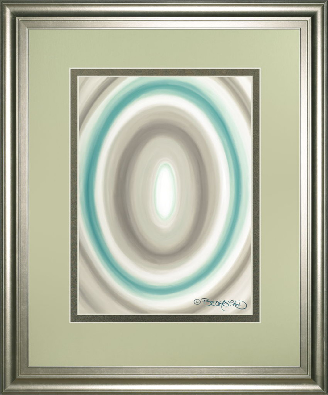 Concentric Ovals #1 By David Bromstad – Framed Print Wall Art – Blue