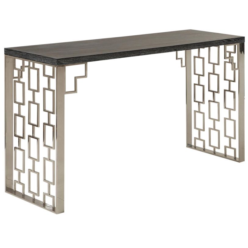 Armen Living Skyline Console Table in Charcoal LCSKCNBLMT