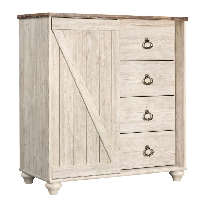 Willowton 5 Drawer Dressing Chest in Whitewash B267-48