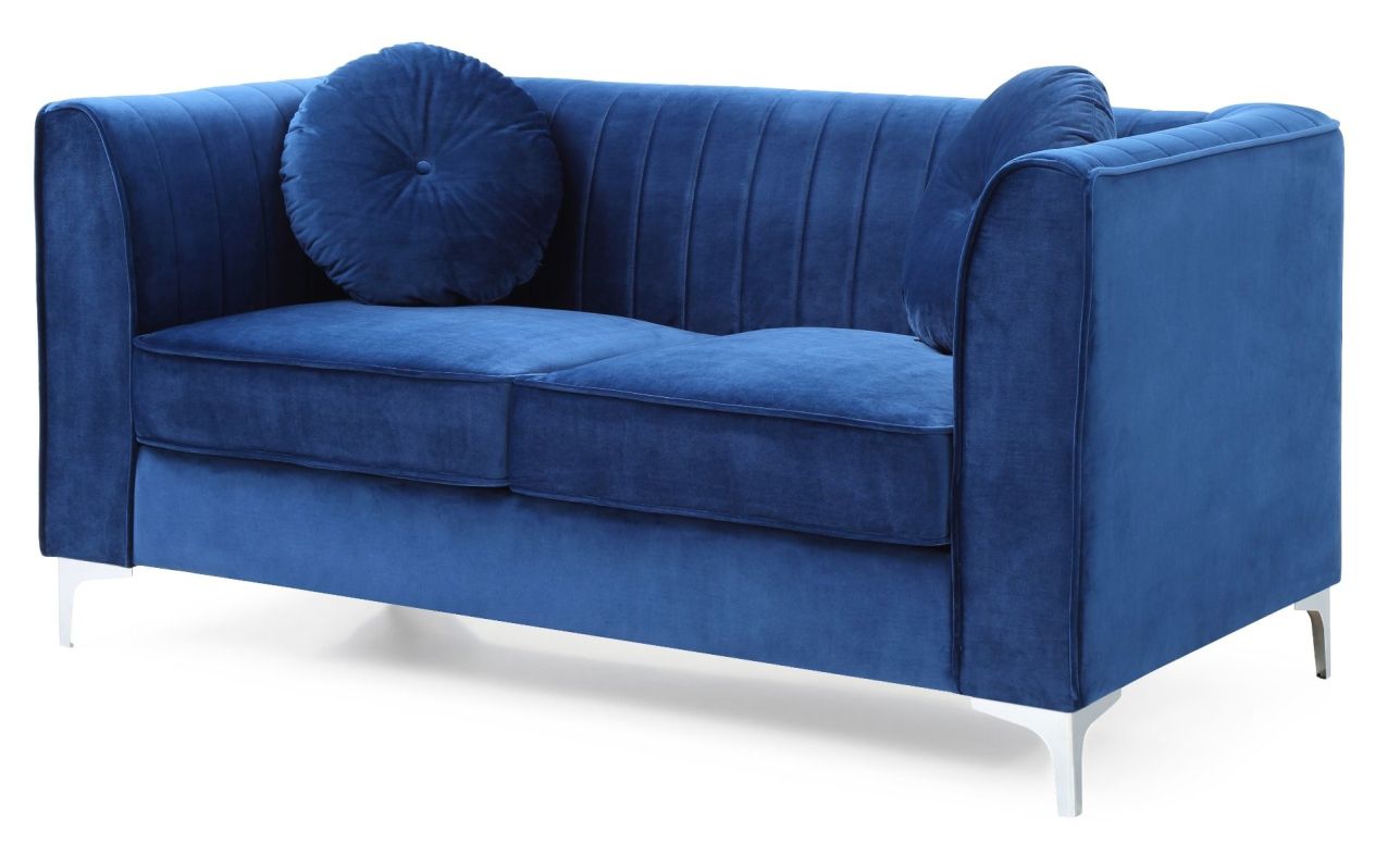 Glory Furniture G791A Loveseat in Navy Blue G791A-L