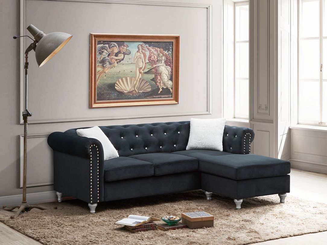 Glory Furniture G863 Sofa Chaise in Black G863B-SCH