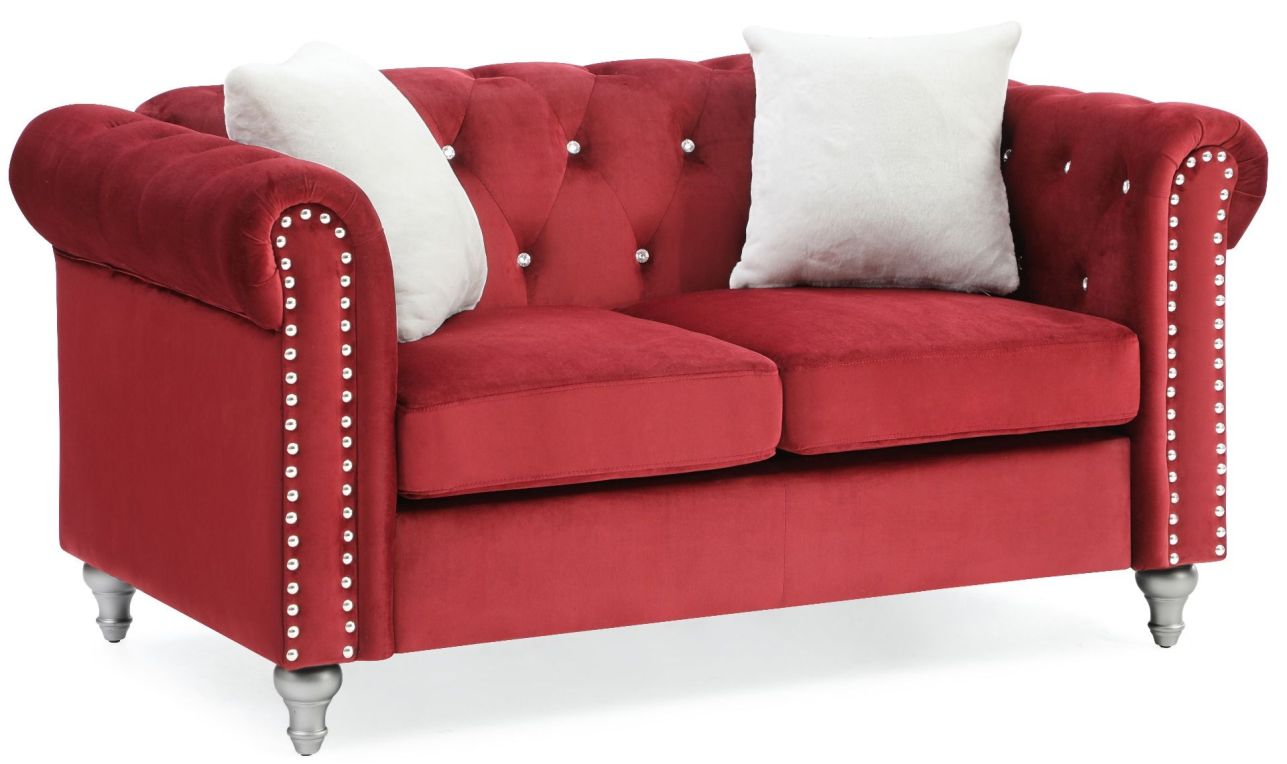 Glory Furniture G869A Loveseat in Burgundy G869A-L