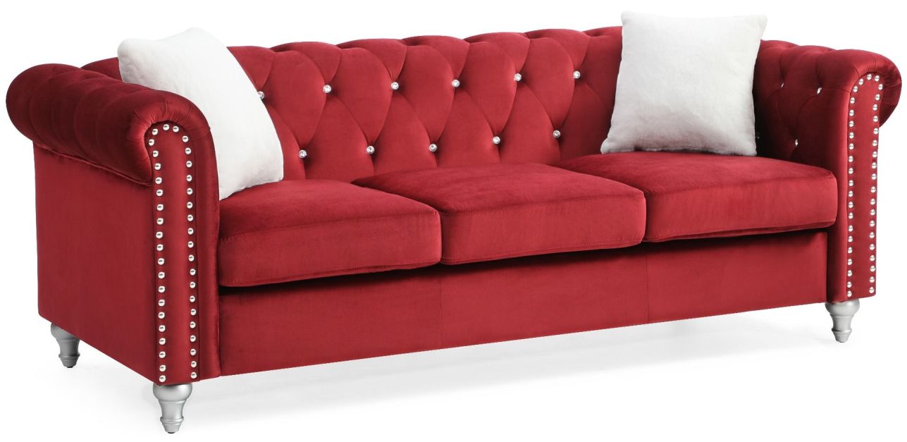 Glory Furniture G869A Sofa in Burgundy G869A-S