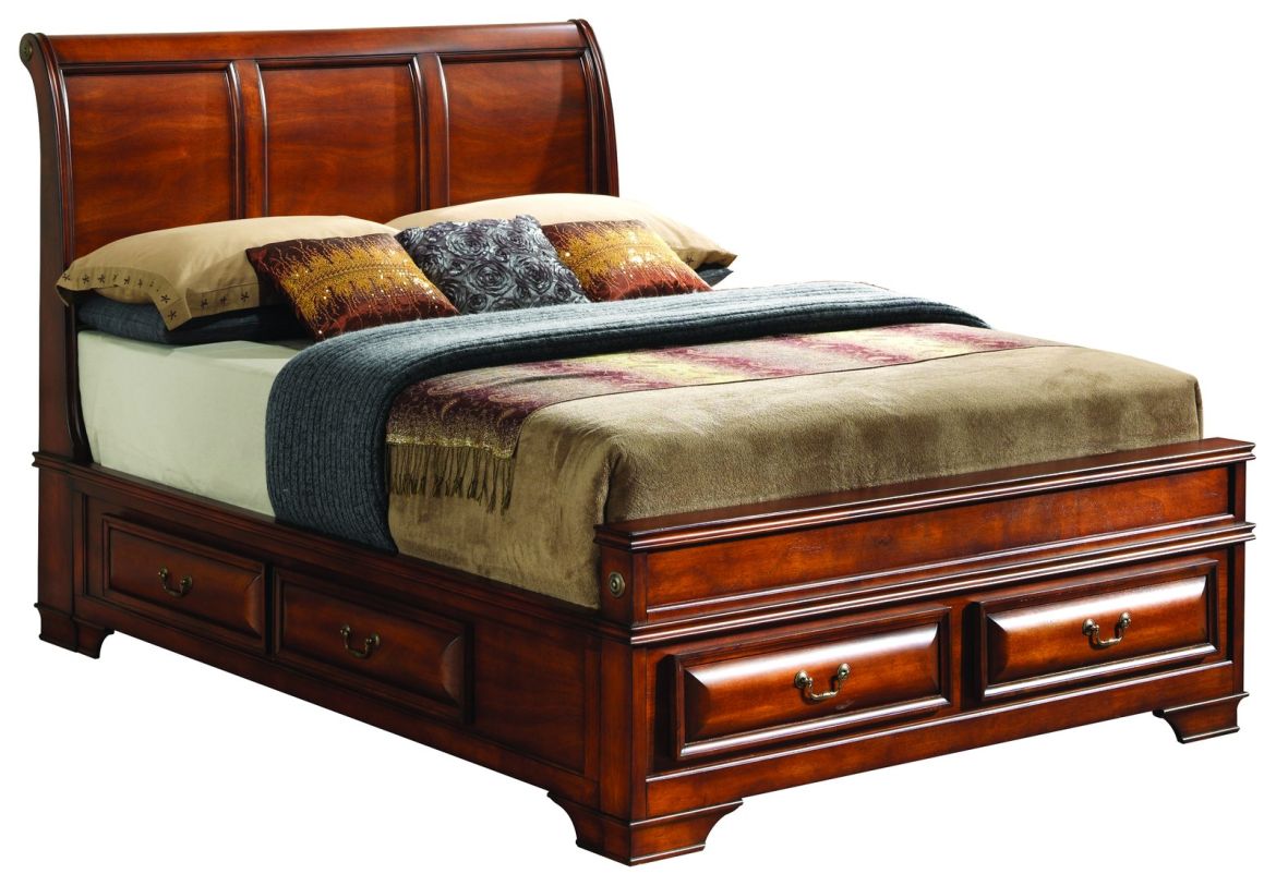 Glory Furniture G8850A Queen Storage Bed in Cherry G8850A-QB