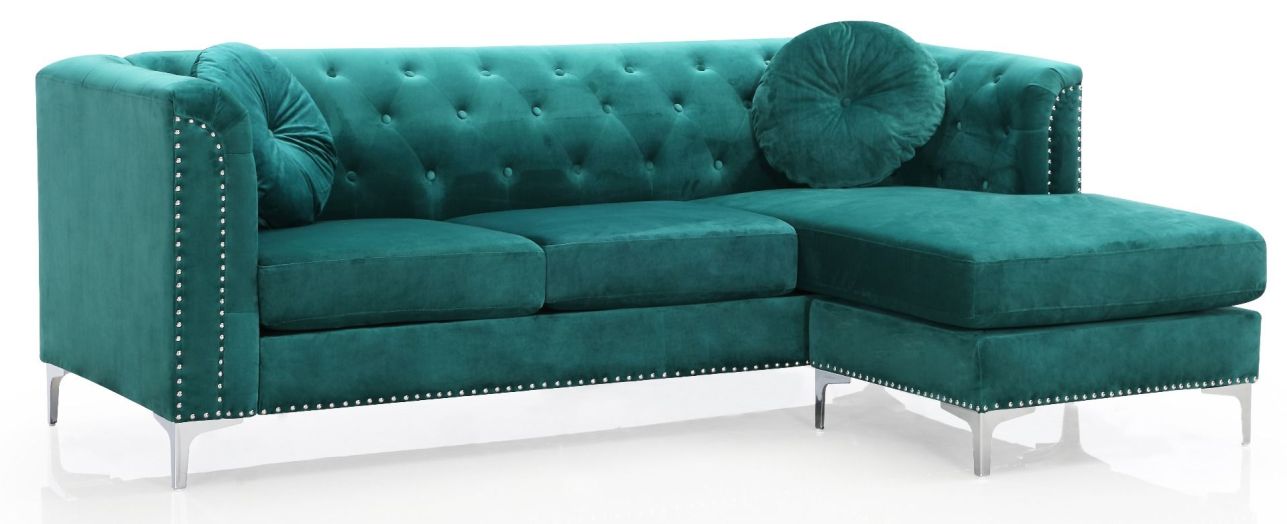 Glory Furniture G895 Sofa Chaise in Green G895B-SC