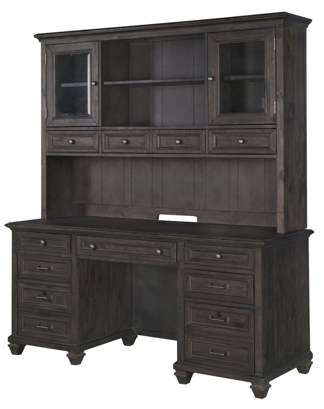 Magnussen Sutton Place Credenza with Hutch in Weathered Charcoal