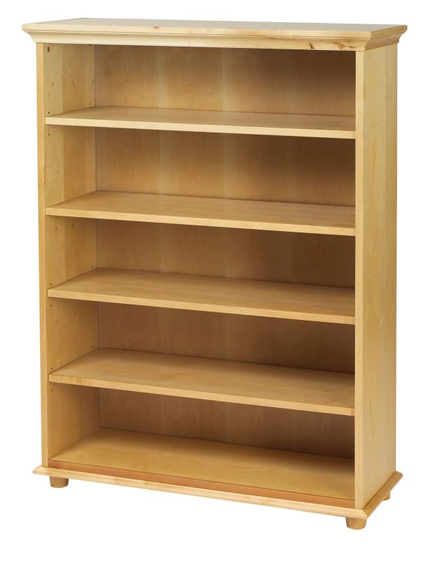 Maxtrix 5 Shelf Bookcase with Crown and Base in Natural HUGE5N