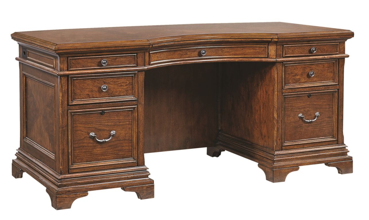 Aspenhome Hawthorne 66″ Junior Executive Desk in Brown Cherry I26-303 EST SHIP TIME IS 2 WEEKS