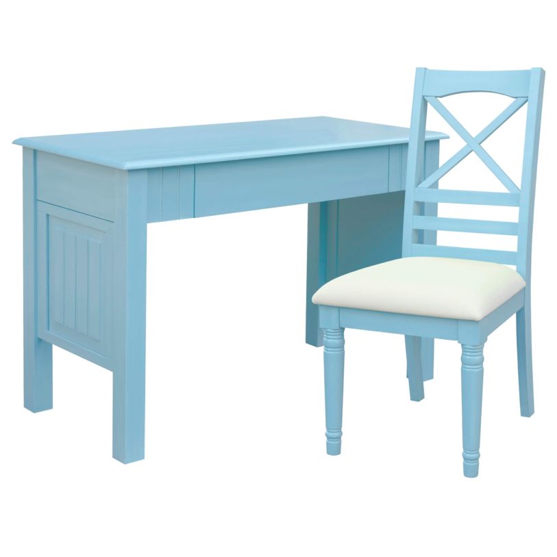 Sunset Trading Beachfront Vanity Desk with Chair in Blue CF-1786-0156