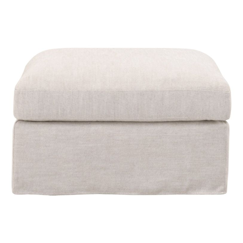 Essentials For Living Lena Modular Slipcover Ottoman in Bisque Espresso 6603-0.BISQ