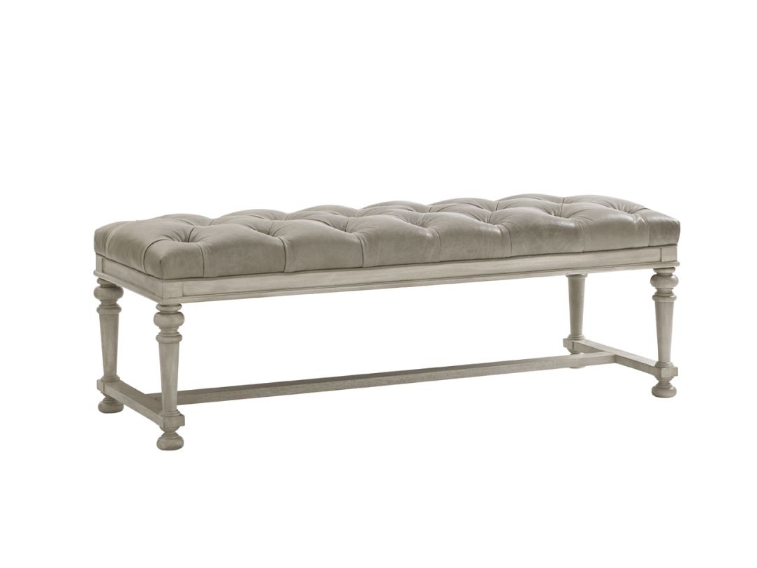 Lexington Oyster Bay Bellport Leather Bed Bench in Millstone LL1773-25  PROMO