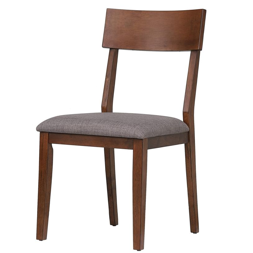 Sunset Trading Mid Century Dining Chairs with Fabric Seat in Danish Walnut DLU-MC-C45-DW-RTA