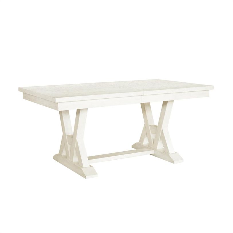 Samuel Lawrence Maggie Valley Trestle Dining Table w/ Leaf in White