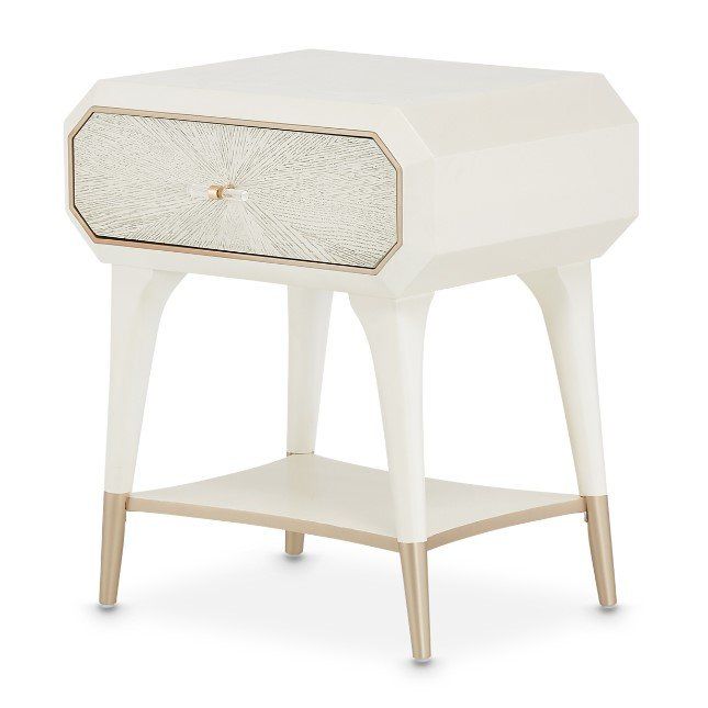 AICO La Rachelle Nightstand/End Table 1 Drawer in Medium Champagne 9034040-136