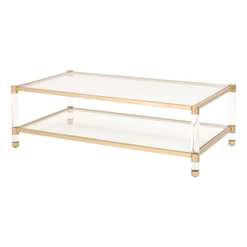 Essentials For Living Nouveau Coffee Table in Brushed Brass 6073.BBRS/CLR