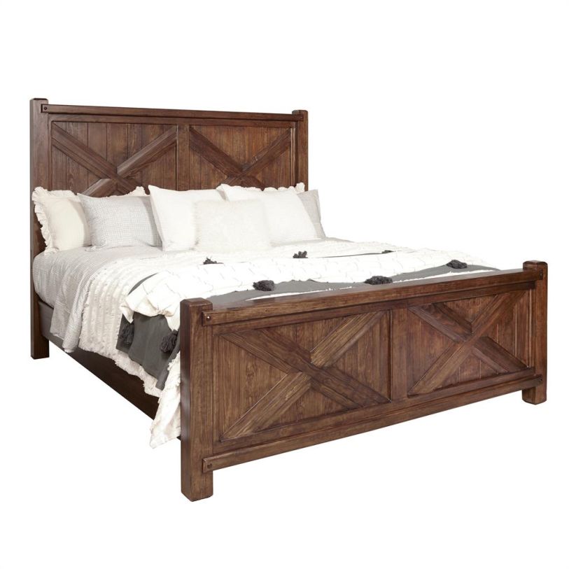 Samuel Lawrence Pondarosa King Panel Bed in Brown