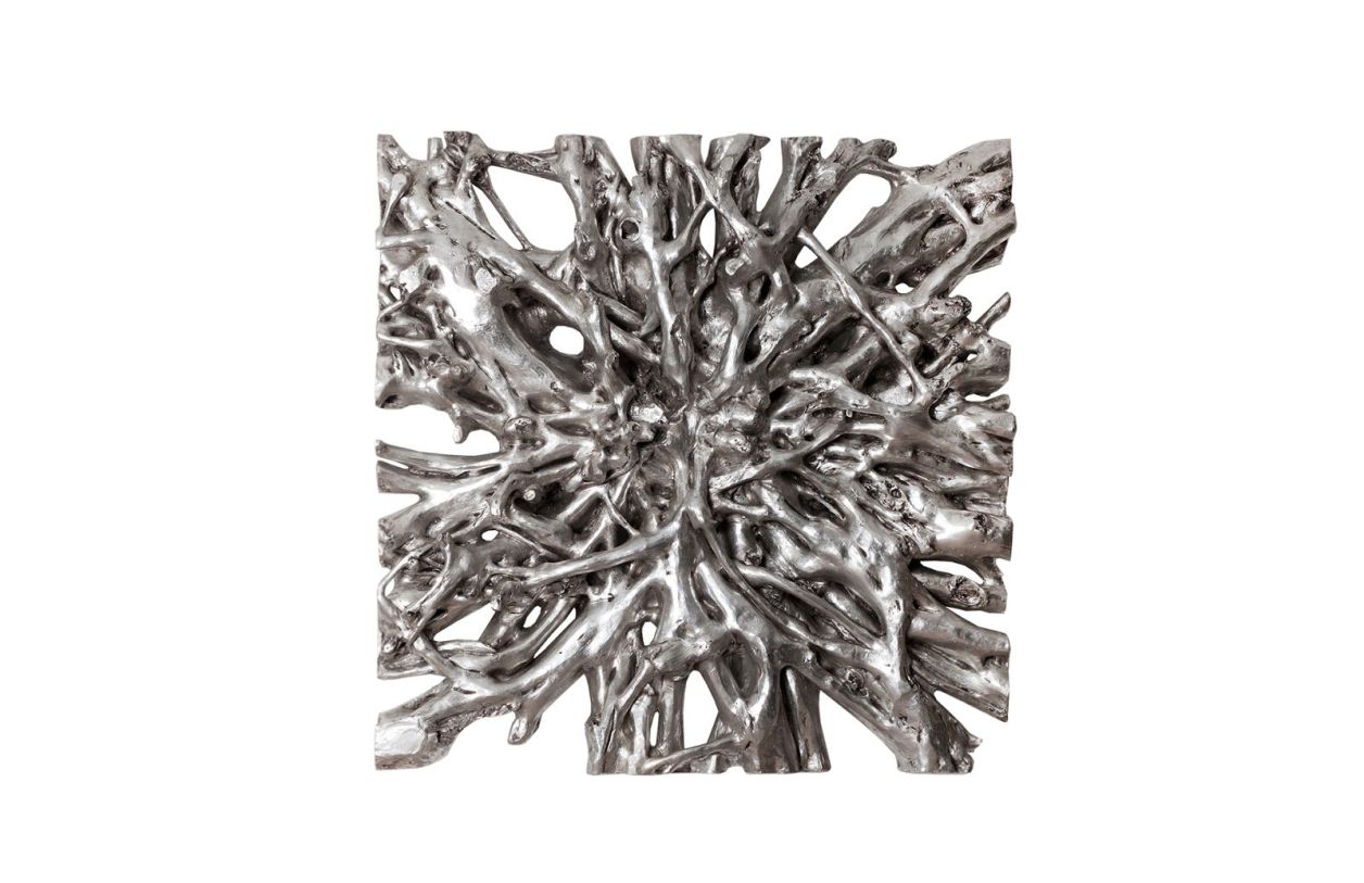 Phillips Collection Cast Naturals Square Root Large Wall Art in Silver Leaf PH65348 CODE:UNIV20 for 20% Off