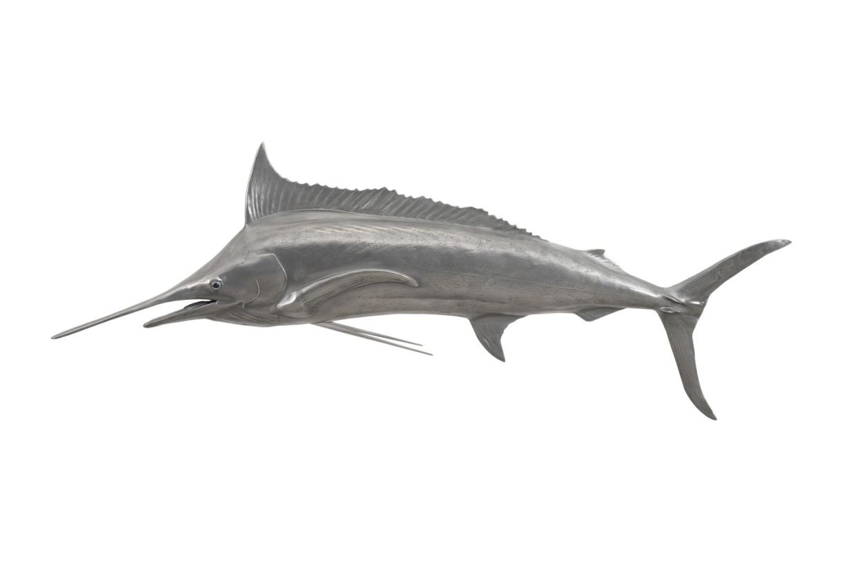 Phillips Collection Blue Marlin Wall Sculpture in Polished Aluminum PH67450 CODE:UNIV20 for 20% Off