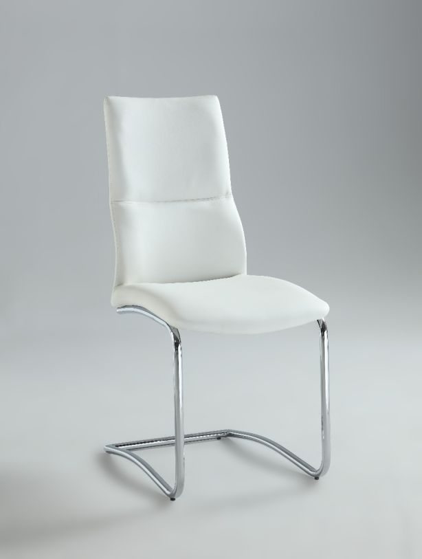 Chintaly Natasha Piper Cantilever Curved Back Side Chair in White PIPER-SC-WHT (Set of 2)