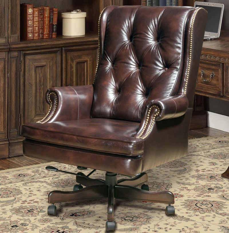 Emma Mason Signature Preston Leather Desk Chair in Havana