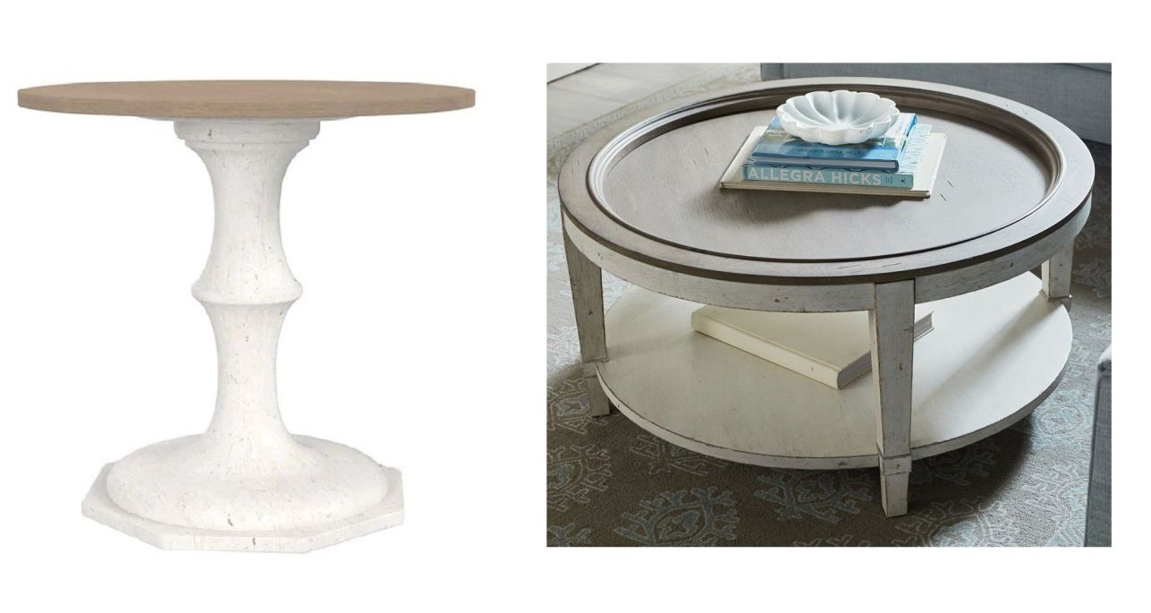 Bassett Furniture Bella 2pc Occasional Table Set in Whitestone