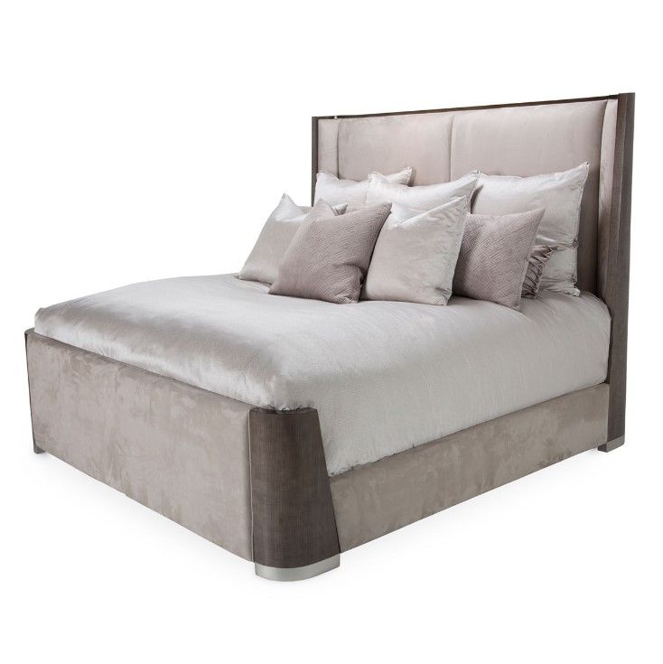 AICO Roxbury Park Cal King Dual-Panel Bed in Slate