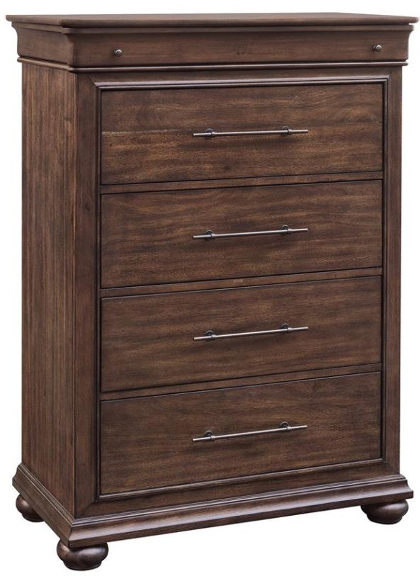 Samuel Lawrence Rochelle 4 Drawer Chest in Brown S718-040