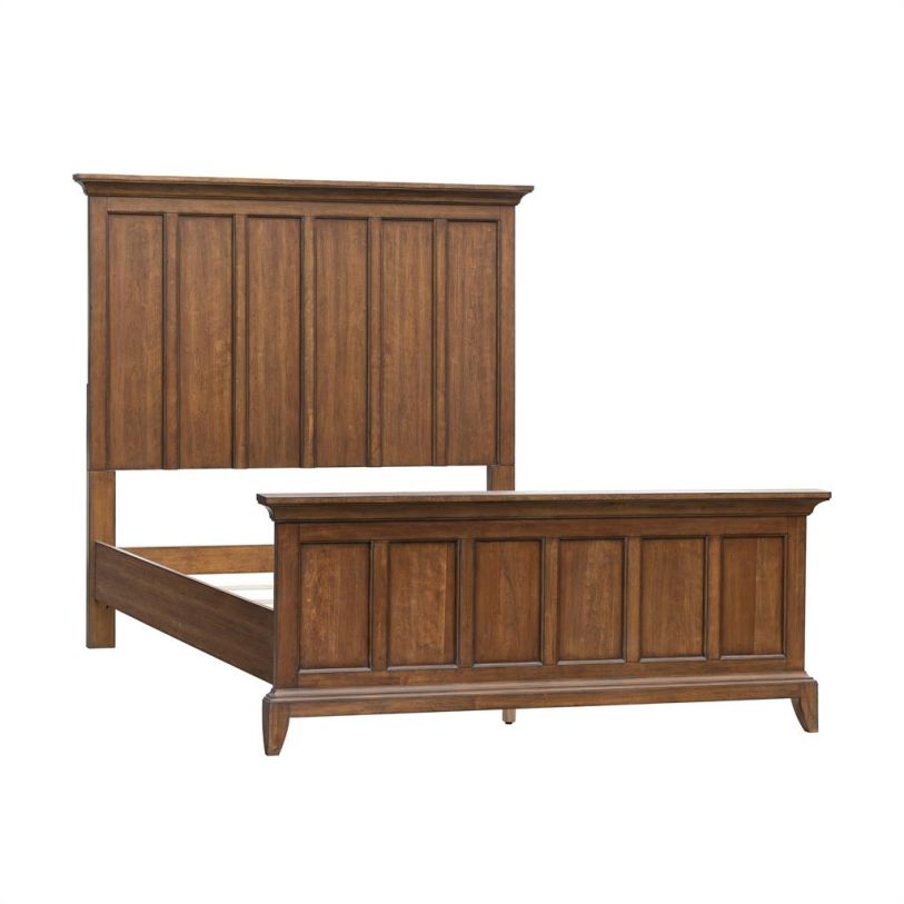 Samuel Lawrence Shaker Heights Queen Panel Bed in Brown CLOSEOUT