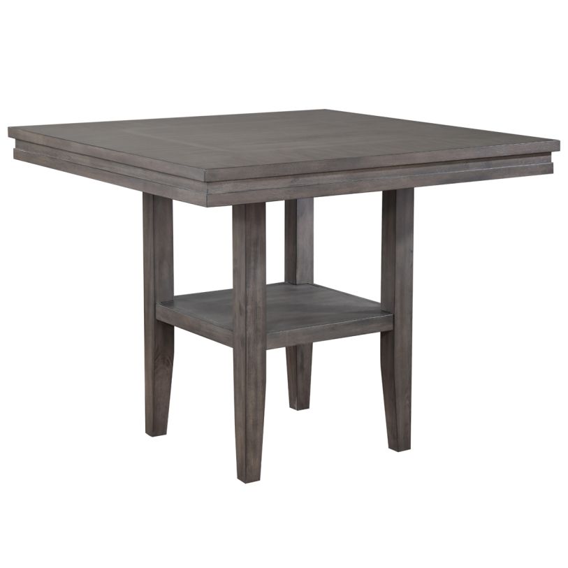 Sunset Trading East Lane Square Pub Table with Shelf in Antique Gray DLU-EL-TL-4545-AG