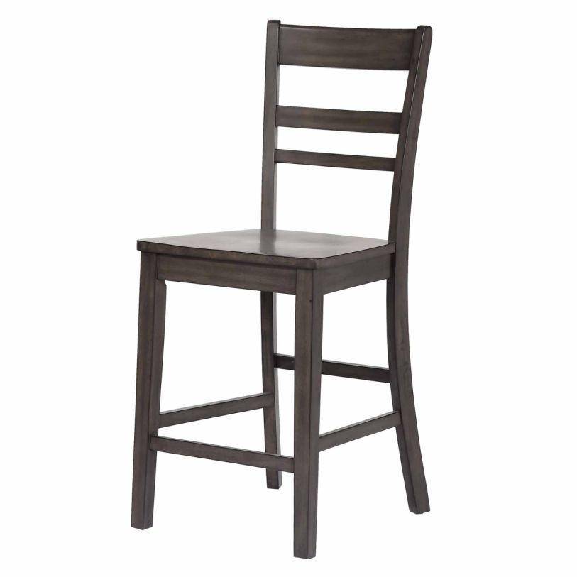 Sunset Trading East Lane Slat Back Stool (Set of 2) in Antique Gray DLU-EL-B200-AG-RTA