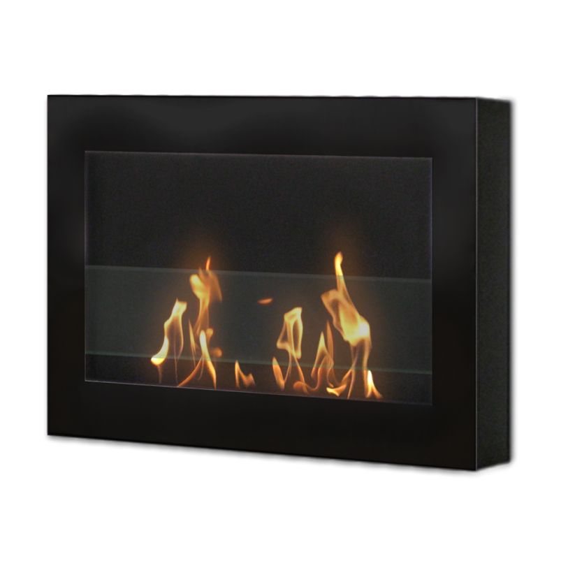 Anywhere Fireplace Soho Black Wall Mount Fireplace in Satin Black Paint