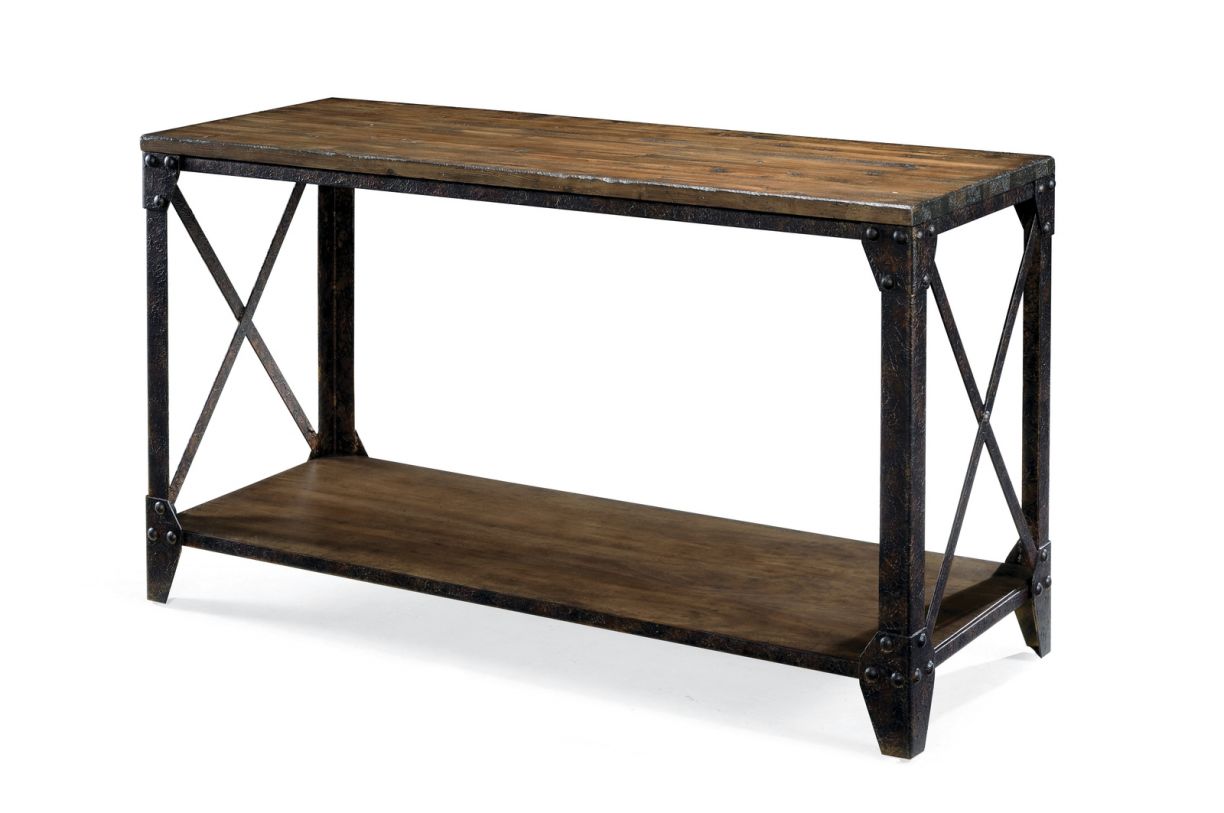 Magnussen Pinebrook Rectangular Sofa Table in Distressed Natural Pine T1755-73